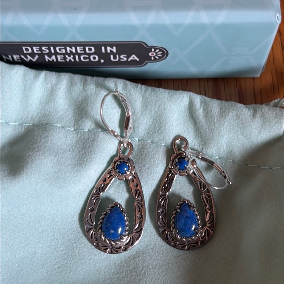 *Brand New* American West Silver and Blue Turquoise Earrings - Picture 3 of 7